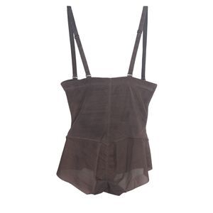 Honeylove Superpower Bodysuit Shapewear Sz XL Brown Sexy Compression Adjustable